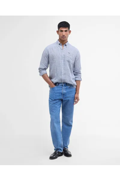 Camisa Barbour Linton Tailored Navy