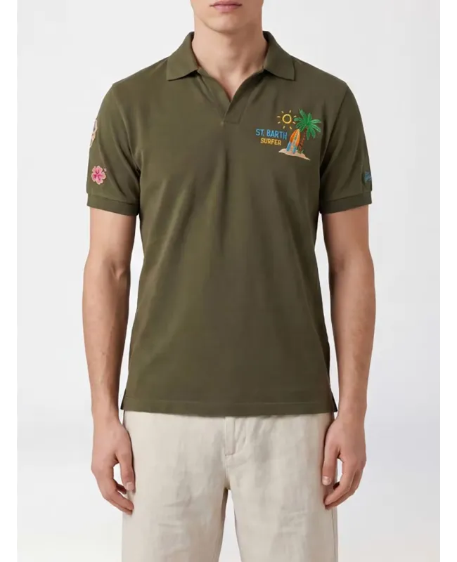 Polo MC2 Saint Barth Bordado Pique Surfer